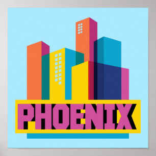Affiches Horizon au néon de Phoenix, Arizona  