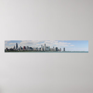 Affiches Horizon de Chicago comme vu du planétarium d'adler