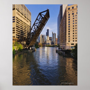 Affiches Horizon de Chicago du pont en St de Kinzie