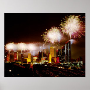 Affiches Horizon de Houston, le Texas avec des feux