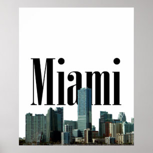 Affiches Horizon de Miami avec Miami dans l'affiche de ciel