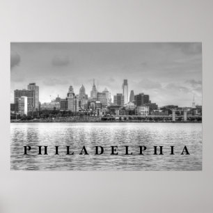 Affiches Horizon de Philadelphie en noir et blanc