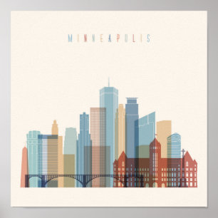 Affiches Horizon de ville de Minneapolis, Minnesota