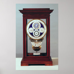 Affiches Horloge avec quatre cadrans et les signes de