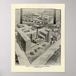 Affiches Horloge Co de Waterbury