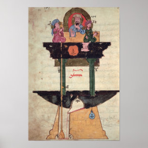 Affiches Horloge d'eau avec les chiffres automatisés