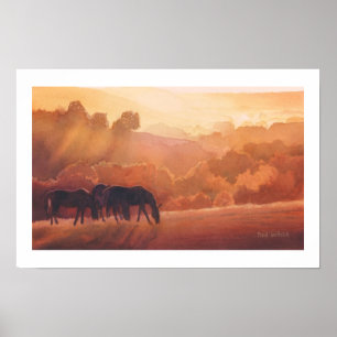Affiches "Horse Point" Paysage hippique Aquarelle