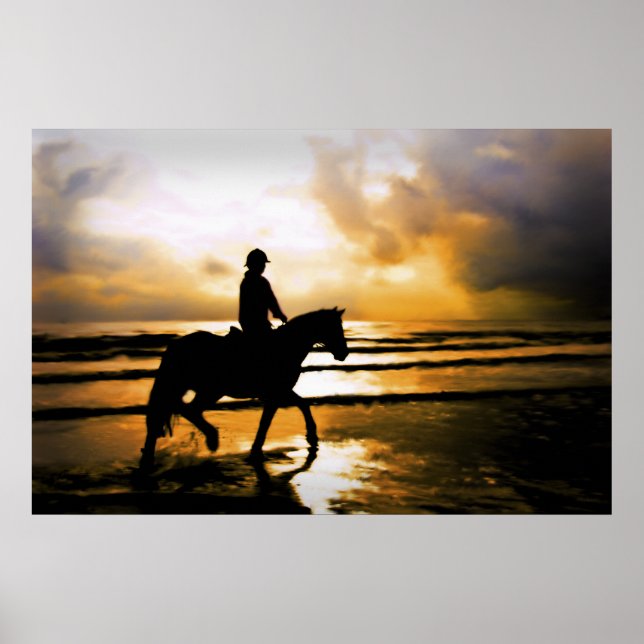 AFFICHES HORSE RIDER ON BEACH (Devant)