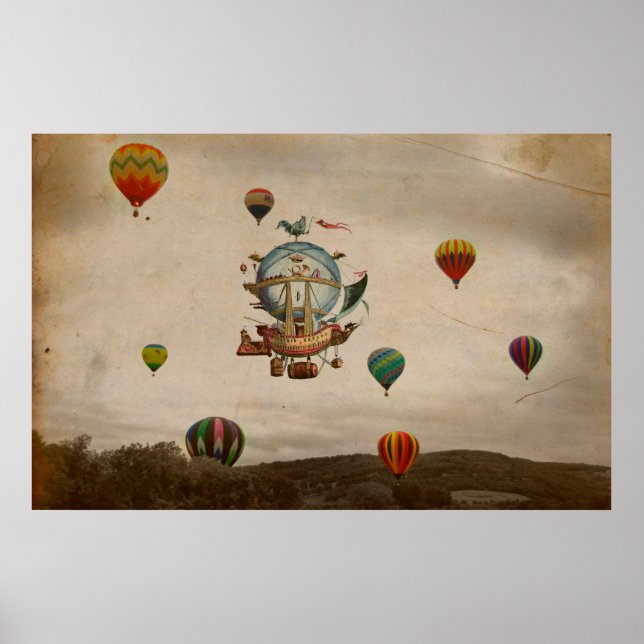 Affiches Hot Air Balloon, La Minerve 1803 voyage dans le st (Devant)