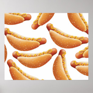 Affiches Hot Dog Tout Américain.