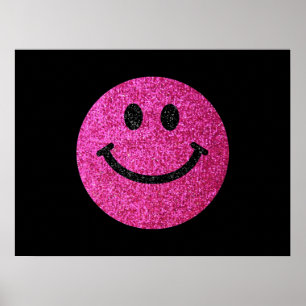 Affiches Hot pink faux glitter face