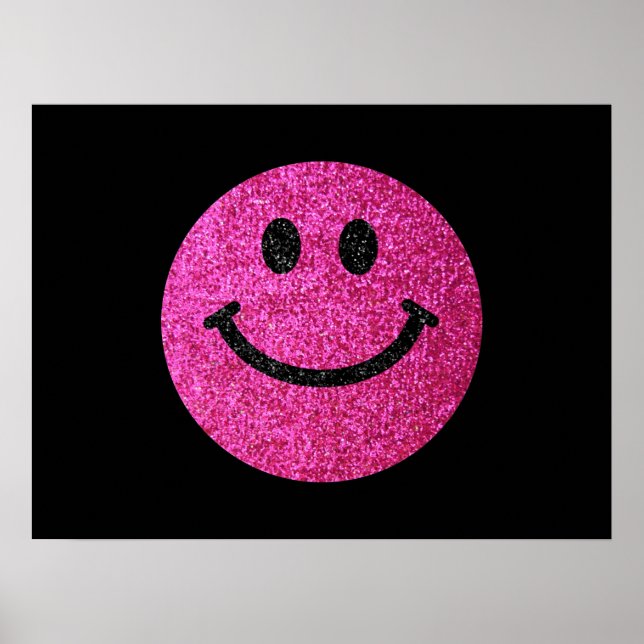 Affiches Hot pink faux glitter face (Devant)