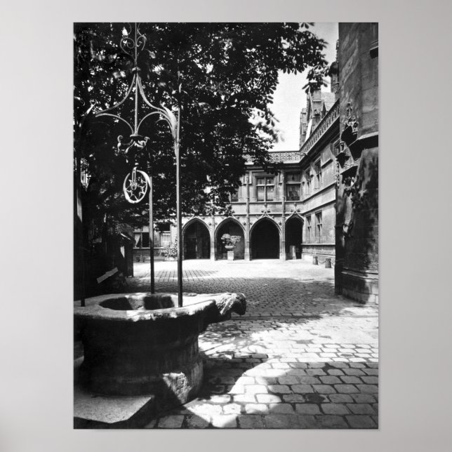 Affiches Hôtel Cluny vu de la cour, Paris (Devant)