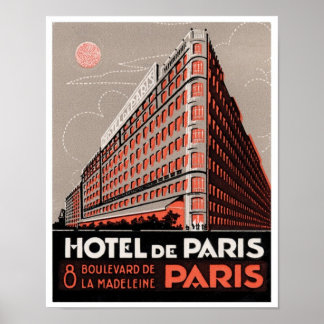 Affiches Hôtel De Paris