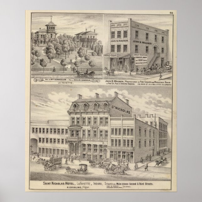 Affiches Hôtel Saint Nicholas, La Fayette (Devant)