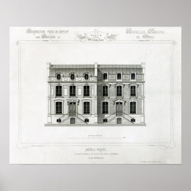Affiches Hôtels Privés, 10 & 12 Rue Balzac, Paris (Devant)