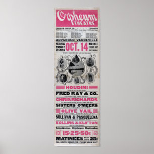 Affiches Houdini rien sur terre peut juger Houdini vintage