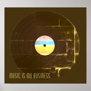 Affiches Housse de plaque musicale de style vintage rétro