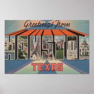 Affiches Houston, Texas - Scènes de grandes lettres 3
