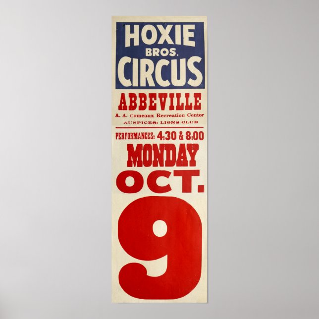 Affiches Hoxie Bros. Cirque (Devant)