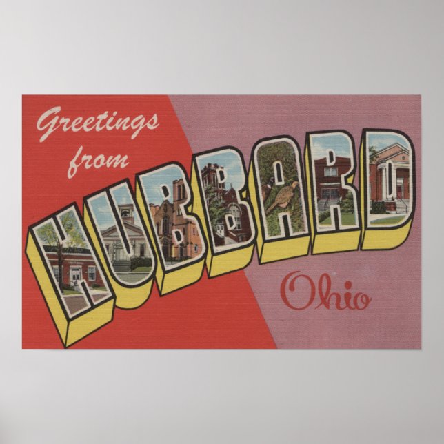 Affiches Hubbard, OhioGrandes scènes de lettresHubbard, OH (Devant)