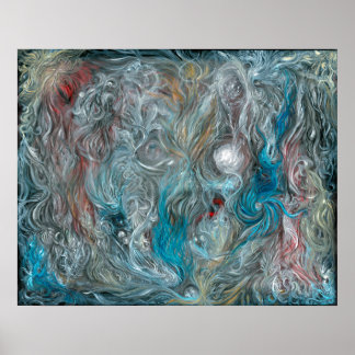 Affiches huile abstraite bleue sur lin par Toby Mikle 2015