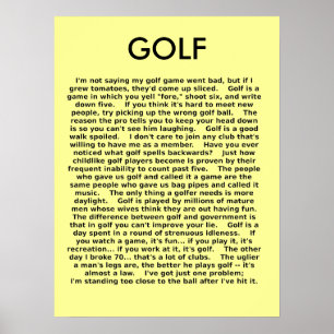 Affiches Humour drôle d'affiche de golf