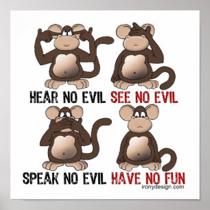 Affiches Humour Wise Monkeys
