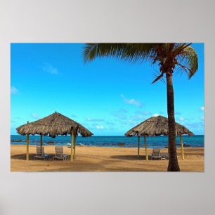Affiches Huttes de Tiki sur la plage