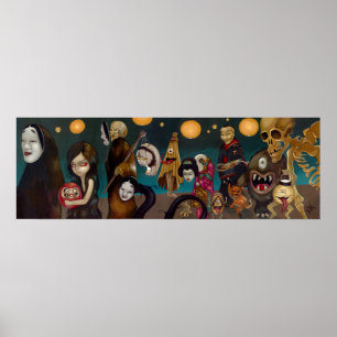 Affiches Hyakki Yakō gothique japonais yokai Art Imprimer
