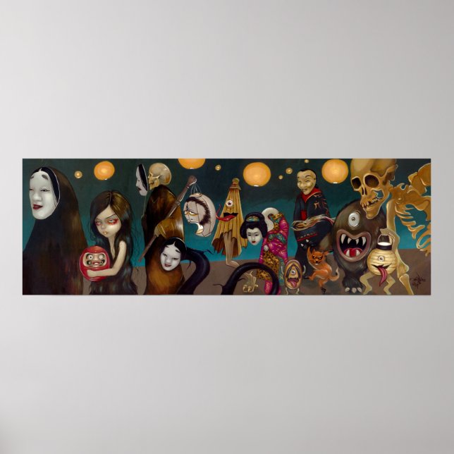 Affiches Hyakki Yakō gothique japonais yokai Art Imprimer (Devant)