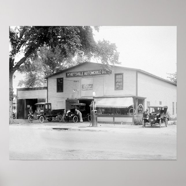 Affiches Hyattsville Auto Company, 1920. Photo vintage (Devant)