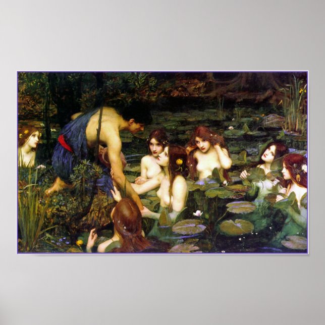 Affiches Hylas et Nymphes par John Waterhouse (Devant)