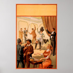 Affiches Hypnotiseur contrôlant la salle du Théâtre des gen