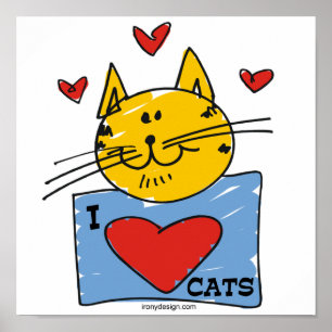 Affiches I chats de coeur