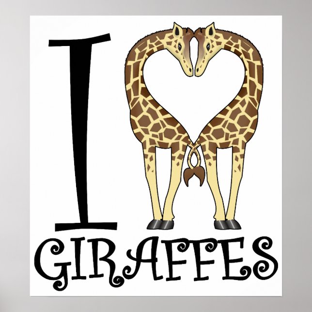 Affiches I Heart Giraffes (Devant)