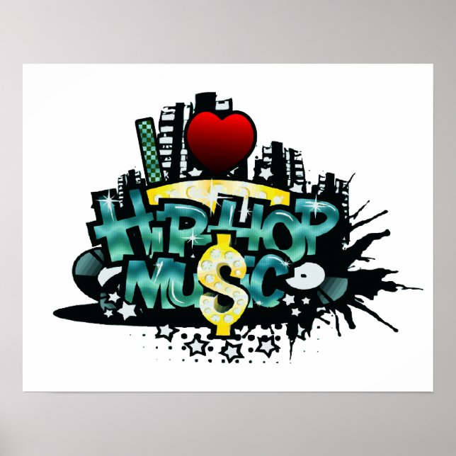 Affiches I Heart Hip Hop Music (Devant)
