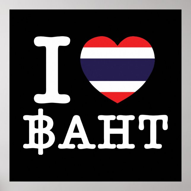 Affiches I Heart (Love) Baht (Devant)