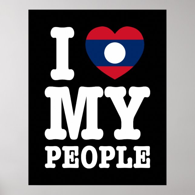 Affiches I Heart (Love) My Lao People (Devant)