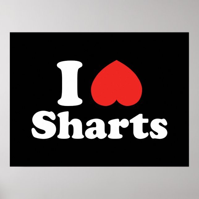 Affiches I Heart Sharts (Devant)