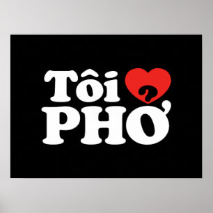 Affiches I langue vietnamienne de Pho de coeur (amour) (❤