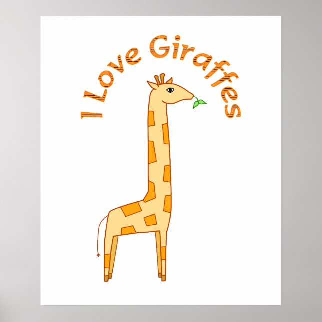 Affiches I Love Giraffes (Devant)