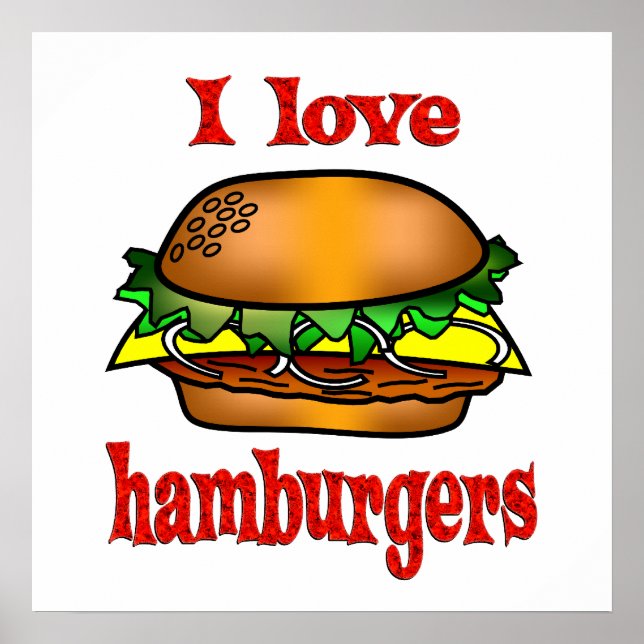 Affiches I Love Hamburgers (Devant)
