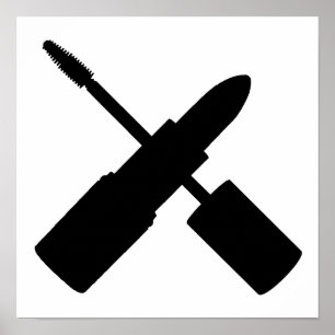 Affiches I Love Make Up Lipstick Mascara Cosmétique maquill