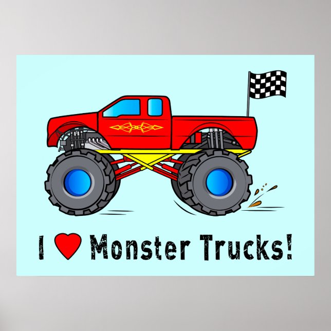 Affiches I Love Monster Trucks! (Devant)