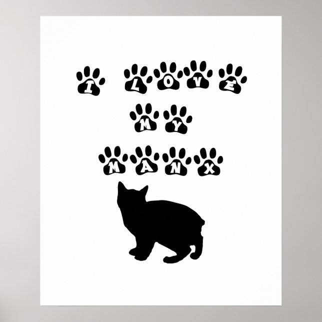 Affiches I Love My Manx— Black Text (Devant)