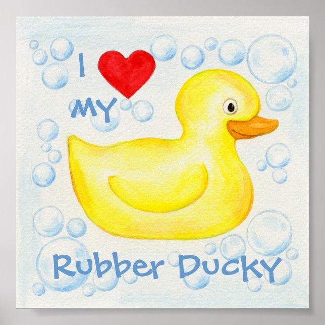 Affiches I Love My Rubber Ducky art print (Devant)