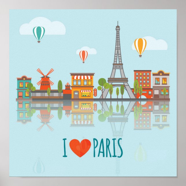Affiches I Love Paris | Design Cityscape (Devant)