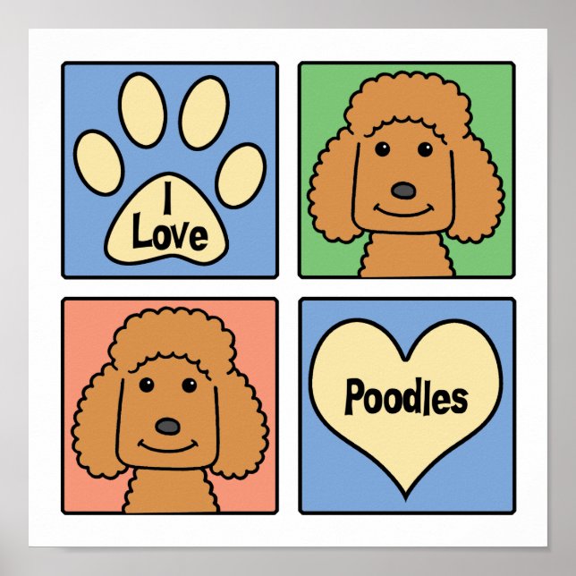 Affiches I Love Poodles (Devant)