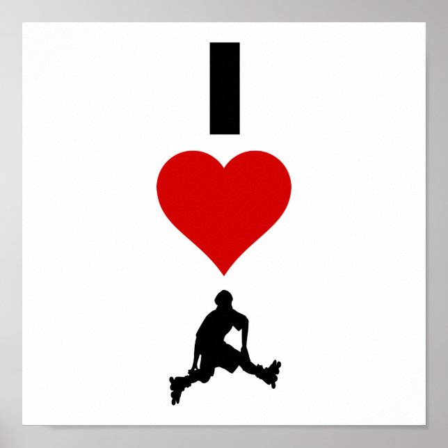 Affiches I Love Rollerblading (vertical) (Devant)
